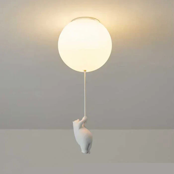 Whimsical Bear & Balloon Ceiling Light for Kids' Spaces