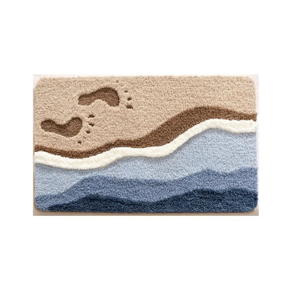 Seaside Serenity - Slip-Resistant Bath Mat with Coastal Design