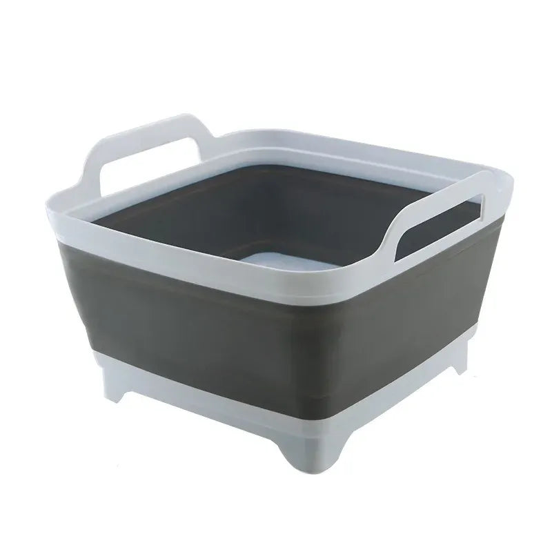 Space-Saving Collapsible Wash Basin with Drainage System
