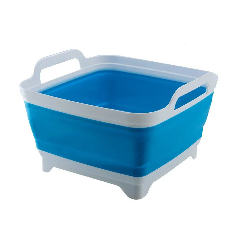 Space-Saving Collapsible Wash Basin with Drainage System