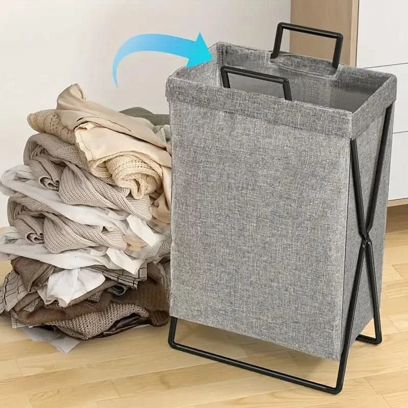 Space-Saving Laundry Organizer with Metal Support, 60L