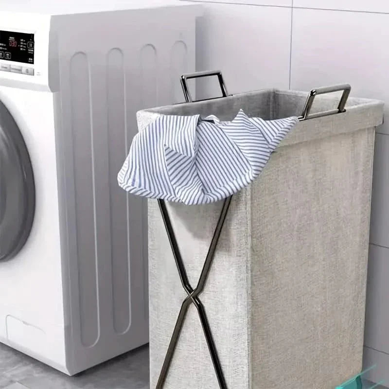 Space-Saving Laundry Organizer with Metal Support, 60L