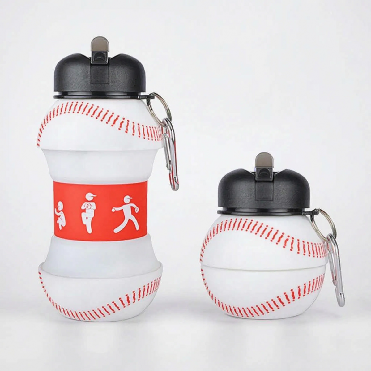 Water Bottle with Sports Theme - Collapsible Design