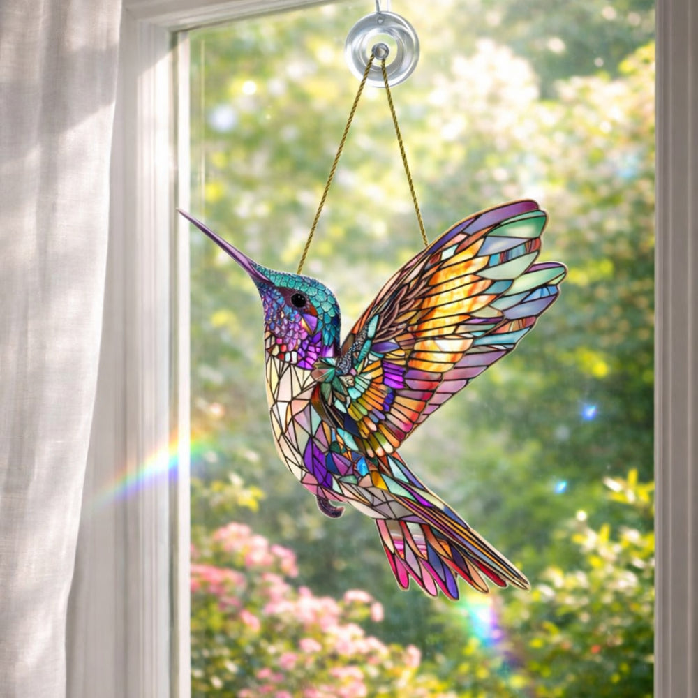 Radiant Hummingbird Window Ornament for Enchanting Light Effects