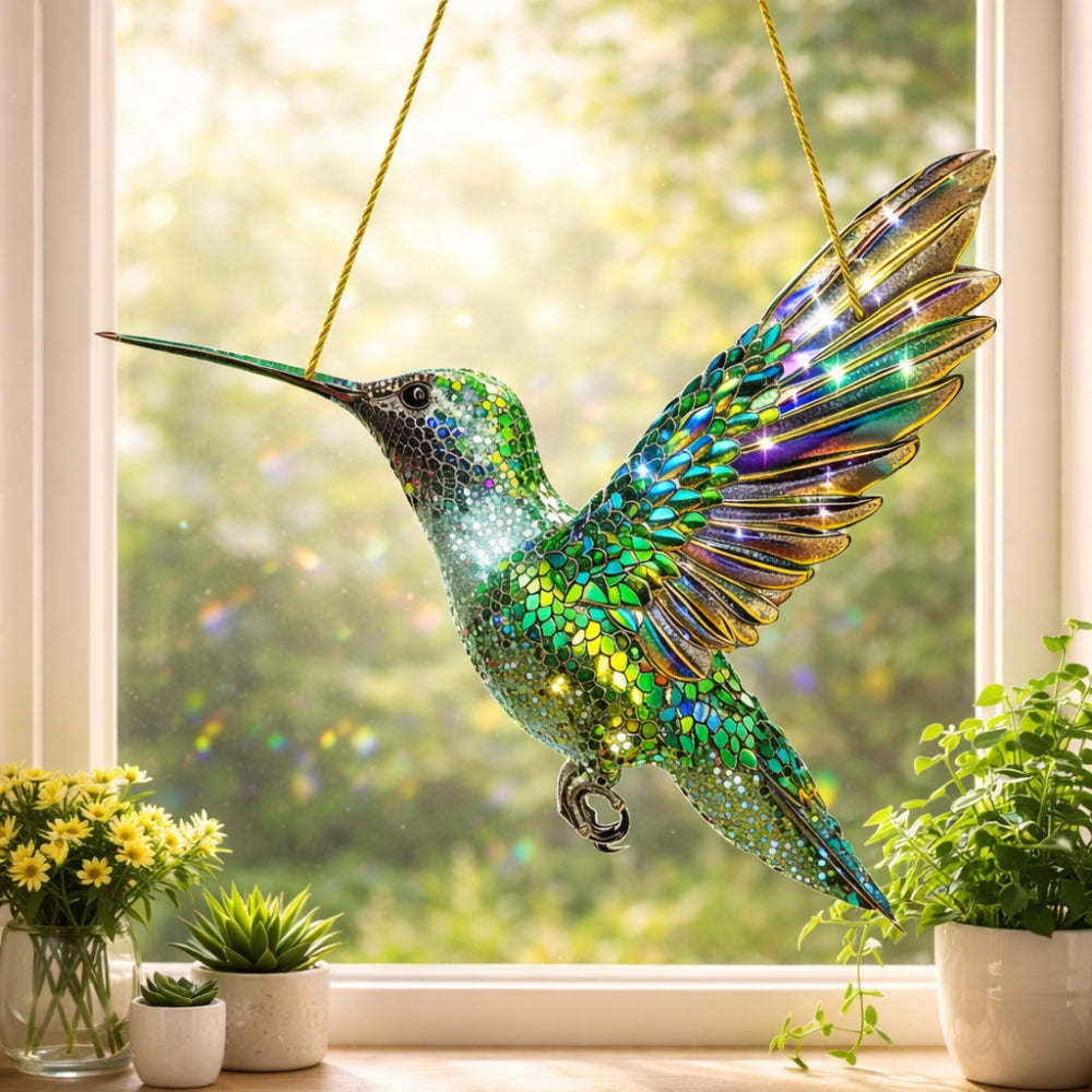 Radiant Hummingbird Window Ornament for Enchanting Light Effects