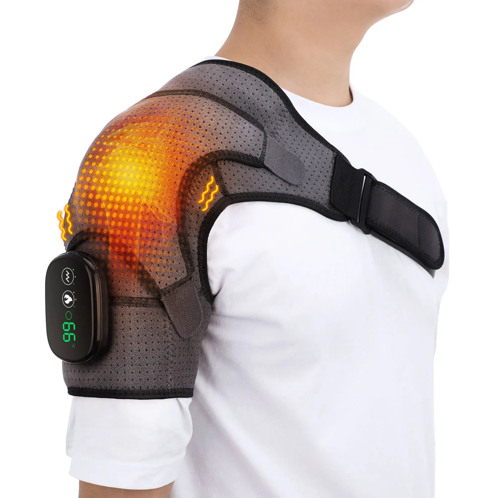 SoothingHeat | Ergonomic Heated Shoulder Wrap with Vibration