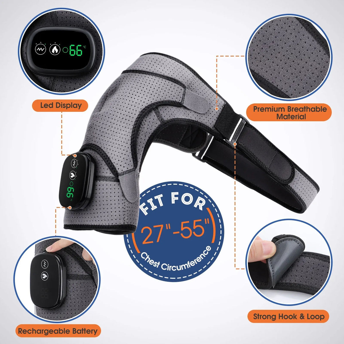 SoothingHeat | Ergonomic Heated Shoulder Wrap with Vibration