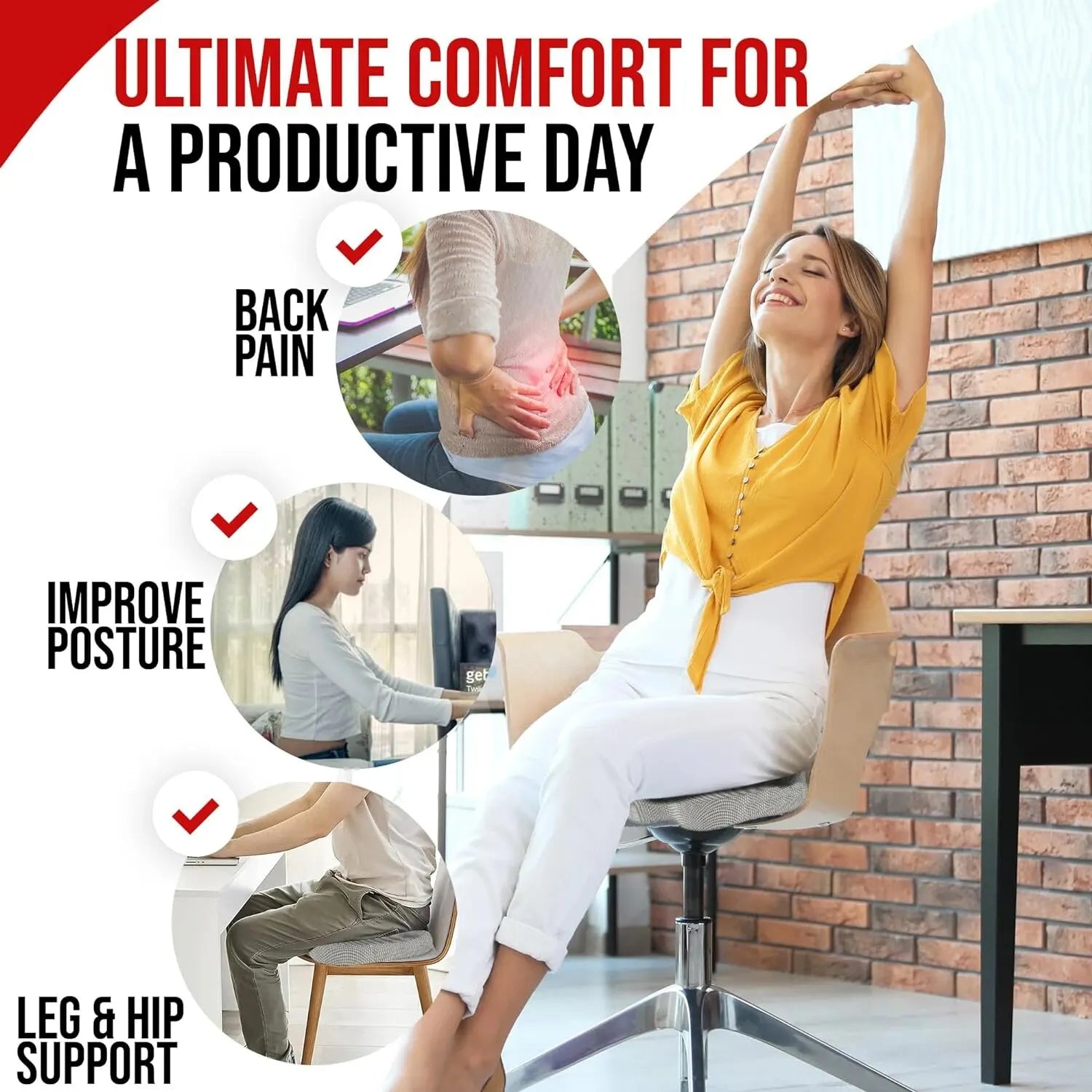 CloudComfort | Supportive Memory Foam Seat Cushion for Every Use