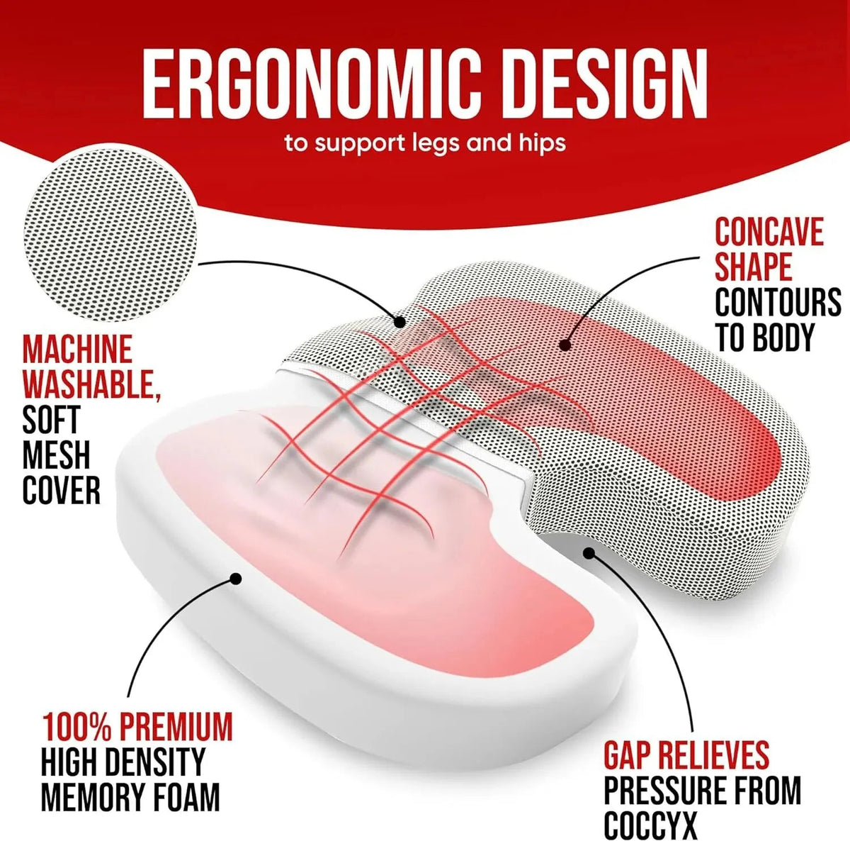 CloudComfort | Supportive Memory Foam Seat Cushion for Every Use