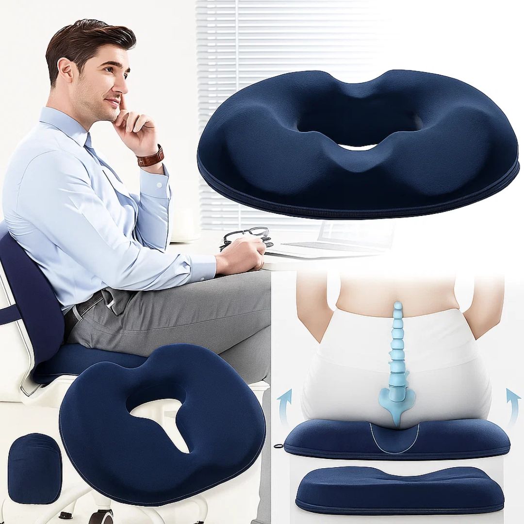 ErgoComfort | Tailbone Support Cushion with Memory Foam & Washable Cover