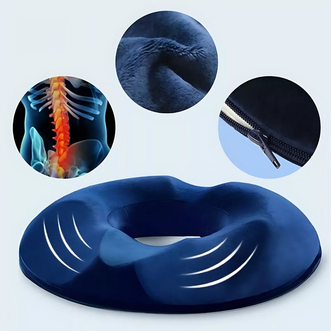 ErgoComfort | Tailbone Support Cushion with Memory Foam & Washable Cover