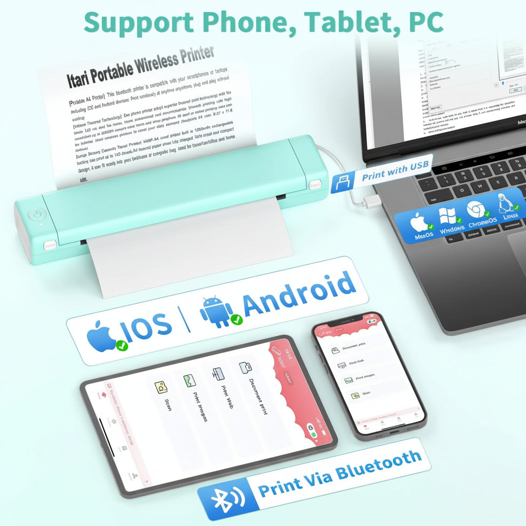 Portable Bluetooth Printer for Effortless On-the-Go Printing