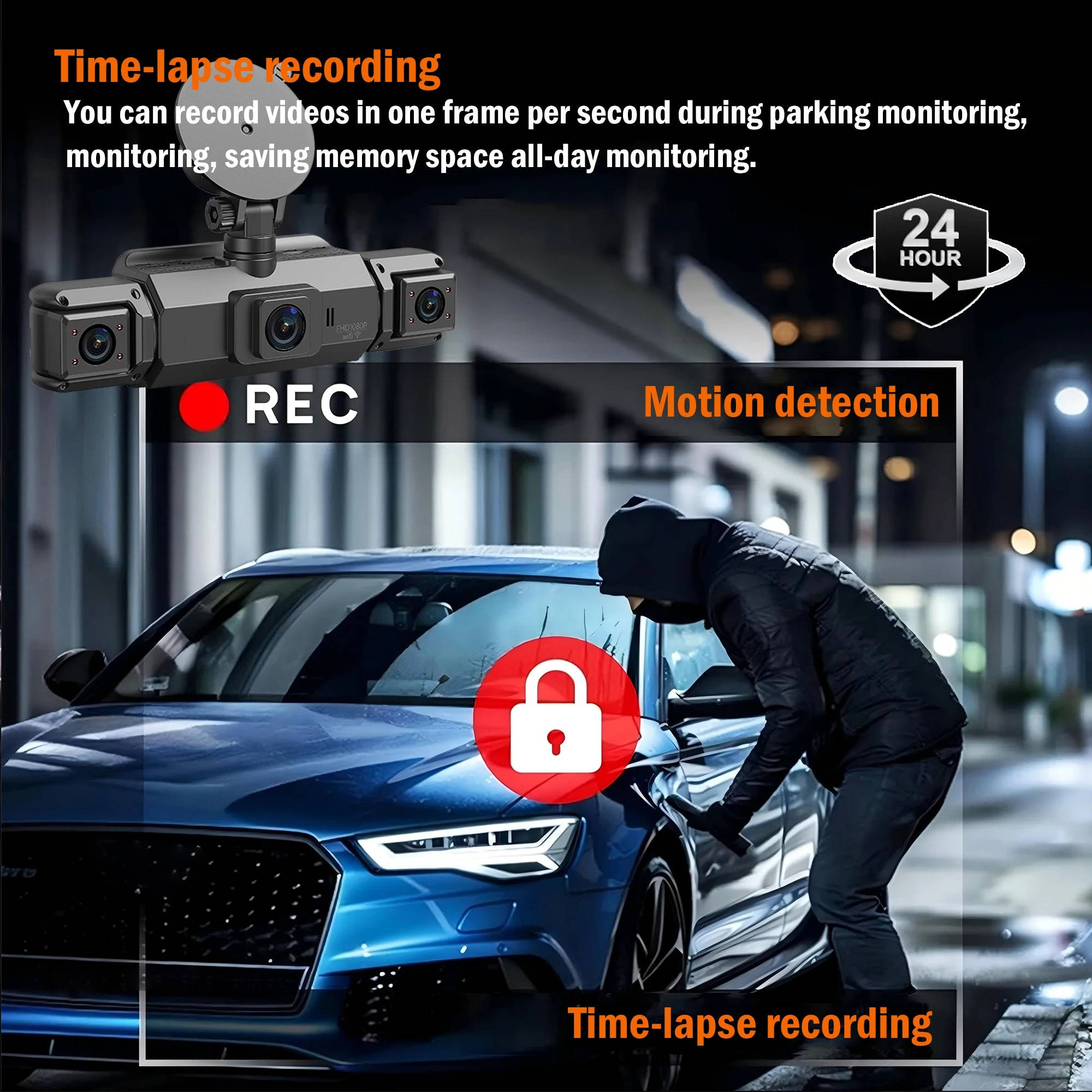 Enhanced Vehicle Security Dash Camera System with Night Vision