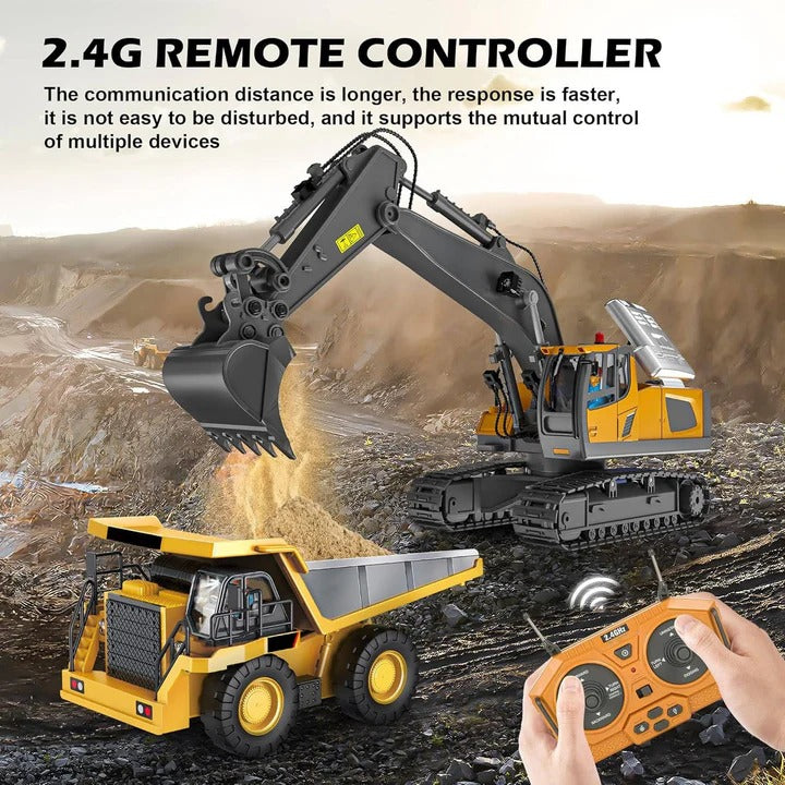 Rugged Terrain Remote-Controlled Excavator | Realistic Digging Action