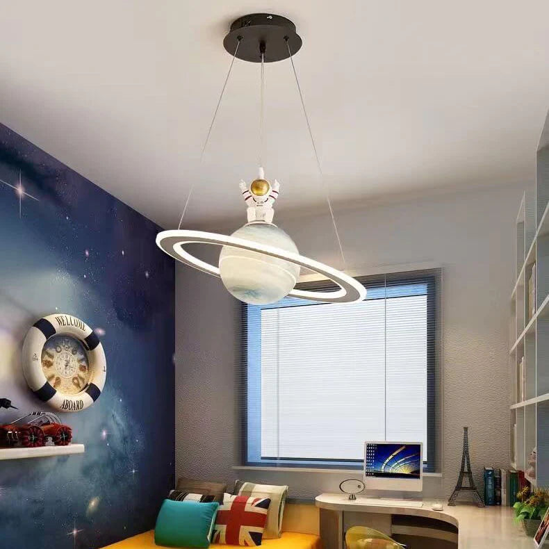 Children's LED Hanging Light Fixture - Starry Night Design