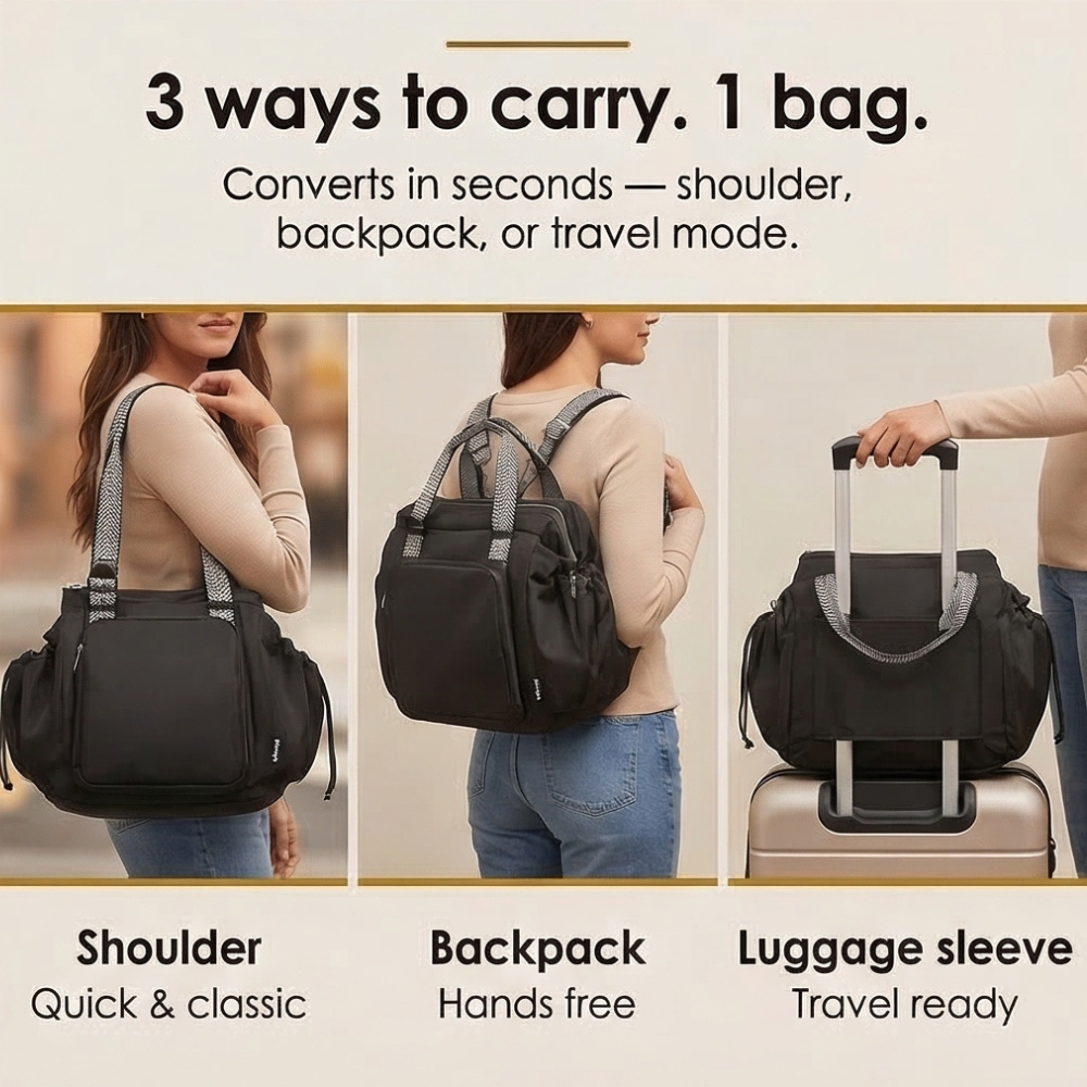 Versatile Travel Tote with 15 Organized Compartments
