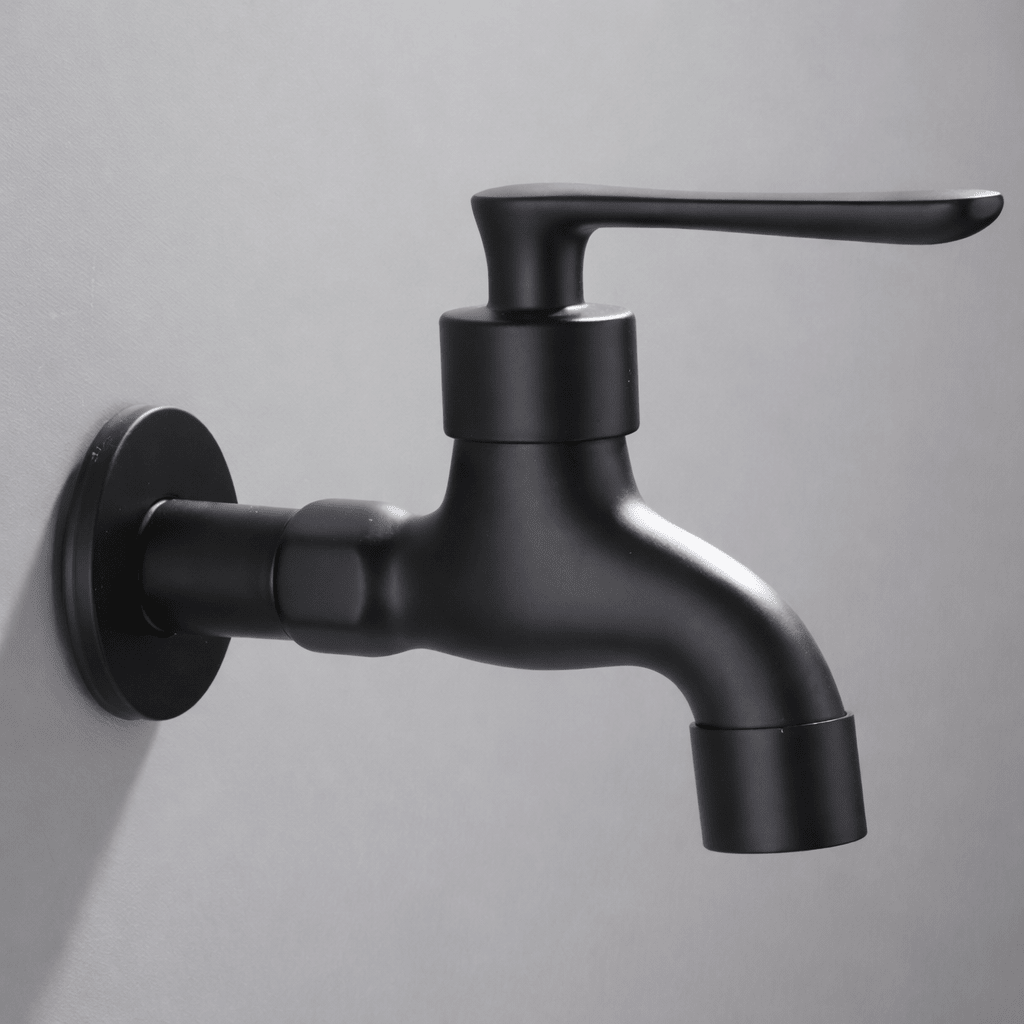 Sleek Matte Black Wall-Mounted Faucet for Versatile Spaces