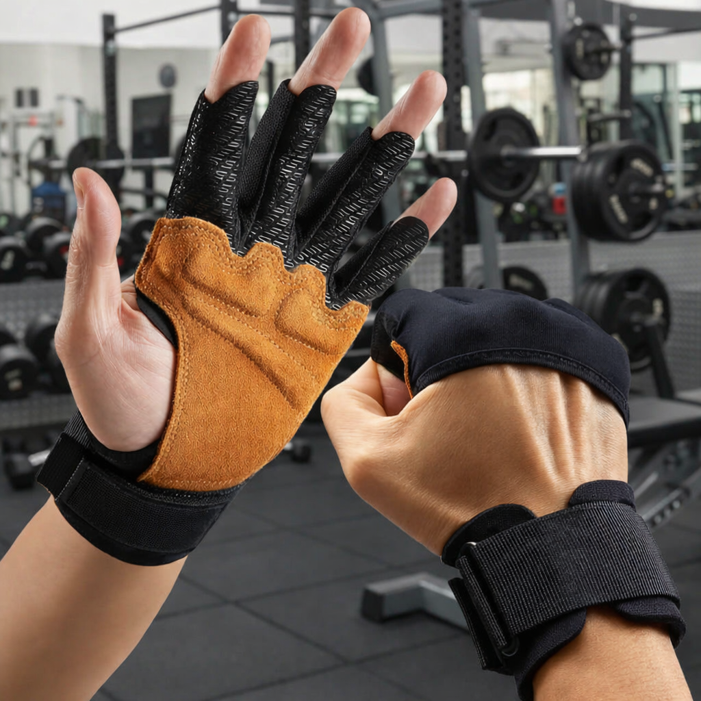PowerGrip - Enhanced Weightlifting Gloves with Supportive Wrist Strap