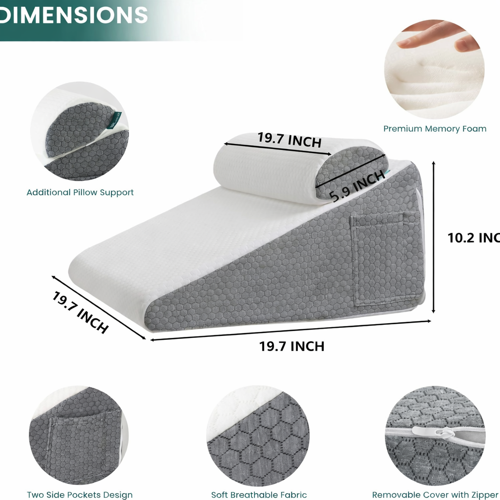 ComfortRise - Customizable Bed Wedge Pillow for Ultimate Support