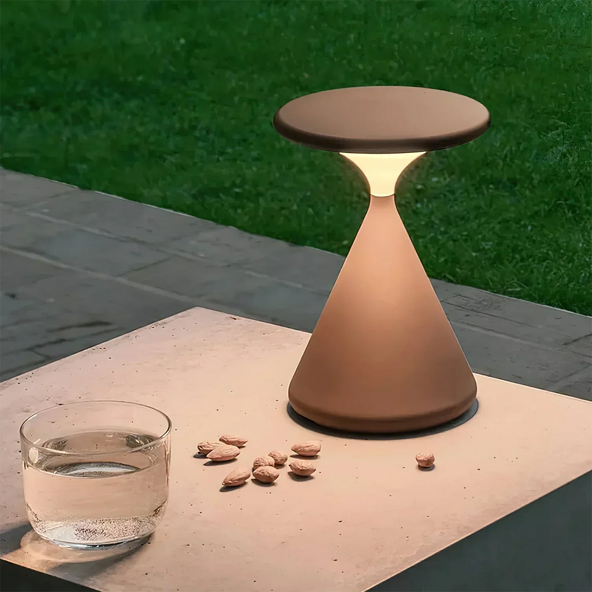 Portable Hourglass-Shaped Table Lamp - Cordless Design