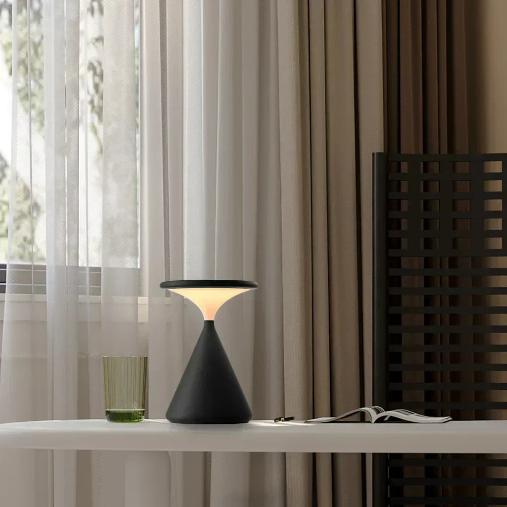 Portable Hourglass-Shaped Table Lamp - Cordless Design