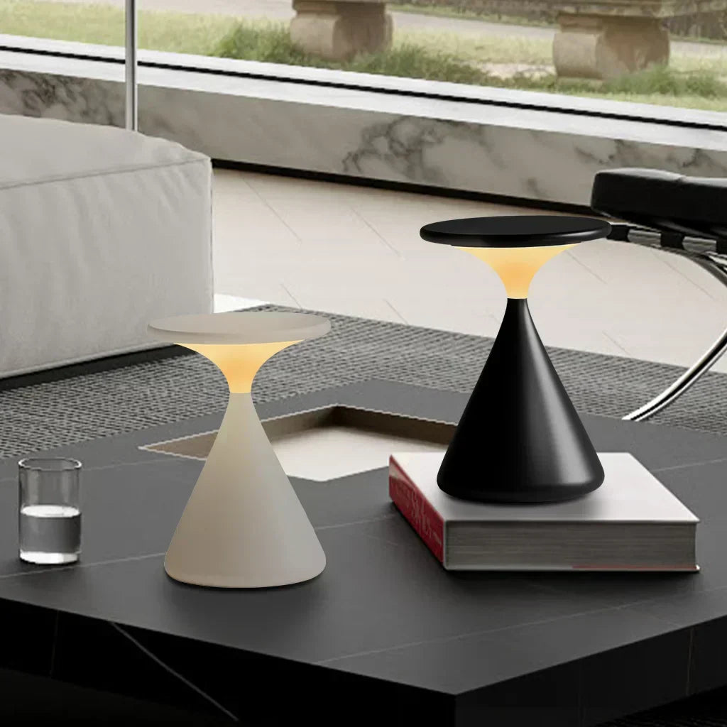 Portable Hourglass-Shaped Table Lamp - Cordless Design