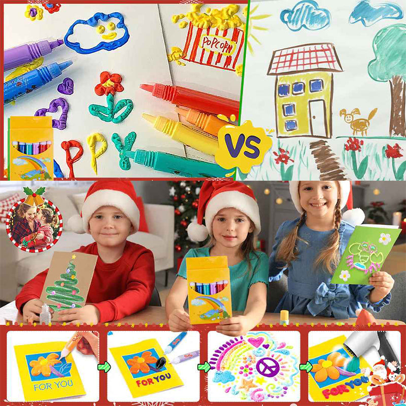 3D Marker Set Bubble-Effect Vibrant Colors Kid-Friendly