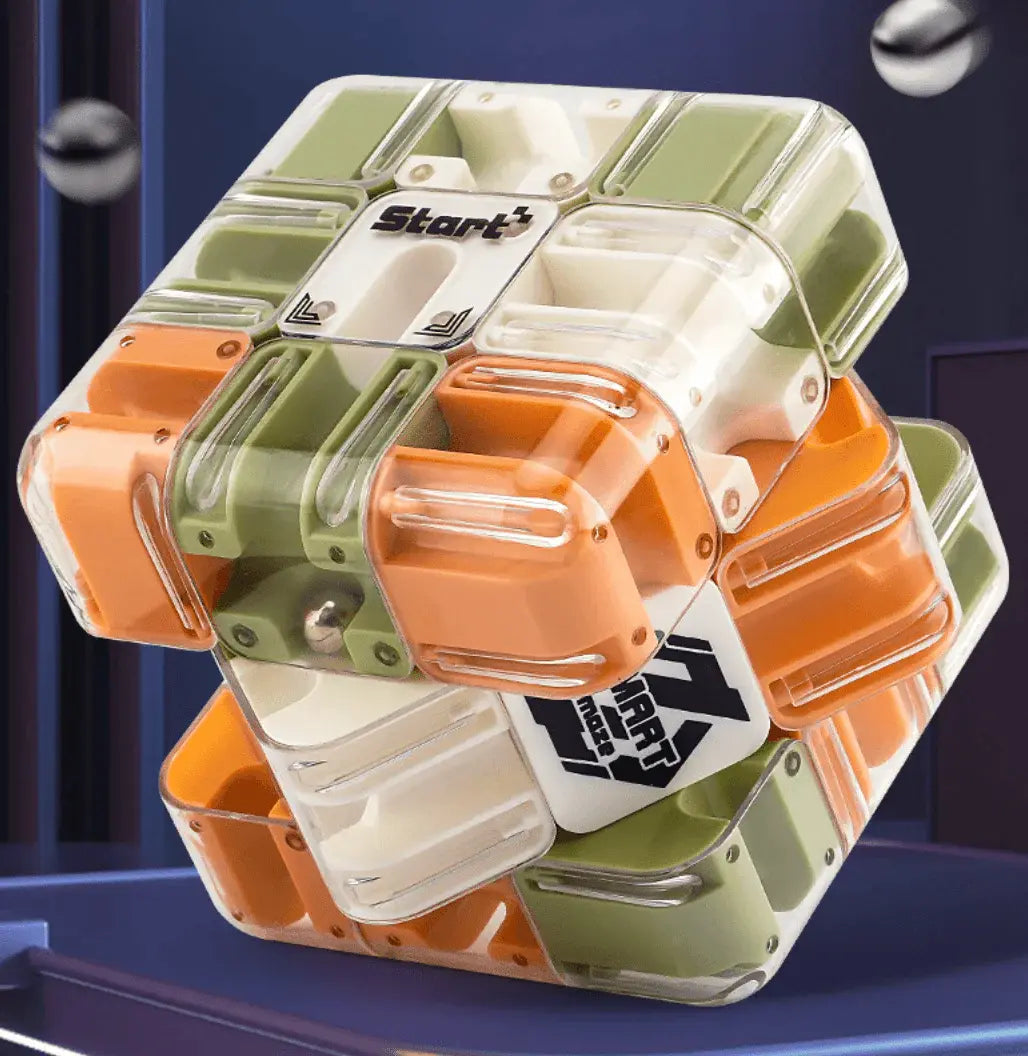 3D Maze Cube Transparent ABS Stainless Steel Ball