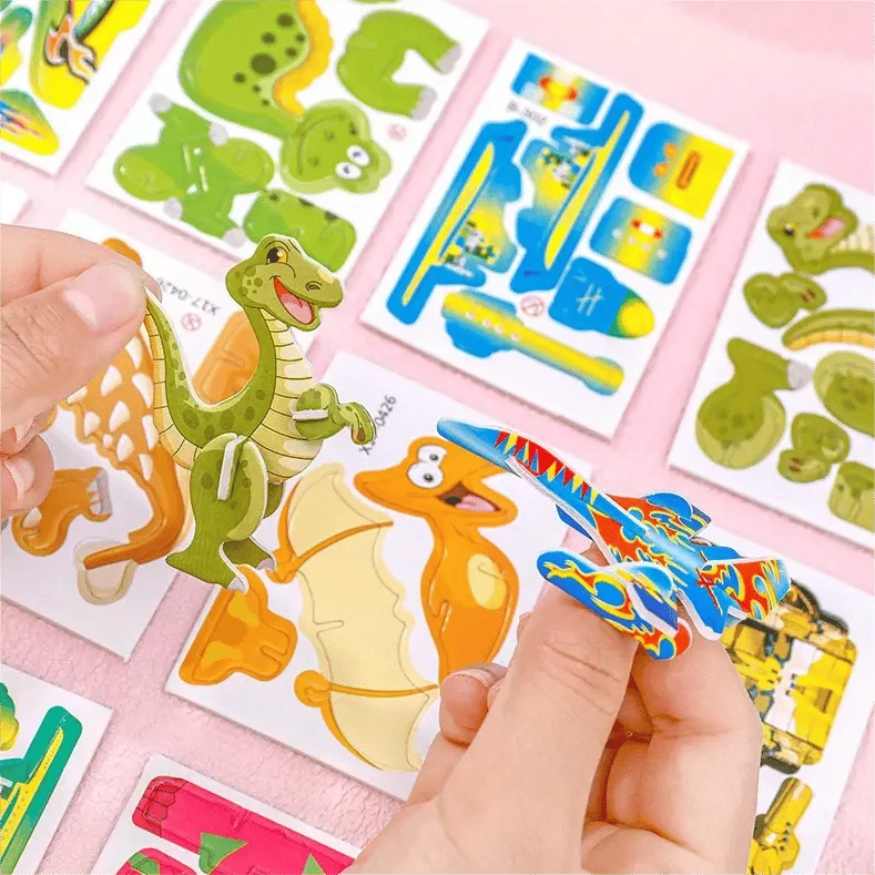 3D Puzzle Set Educational Cardboard Pop-Out