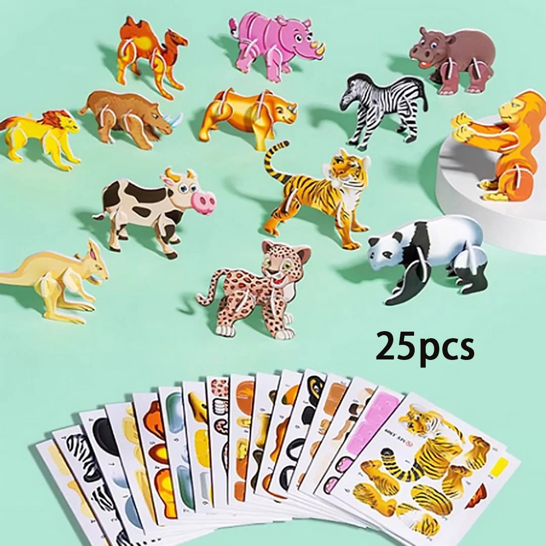 3D Puzzle Set Educational Cardboard Pop-Out