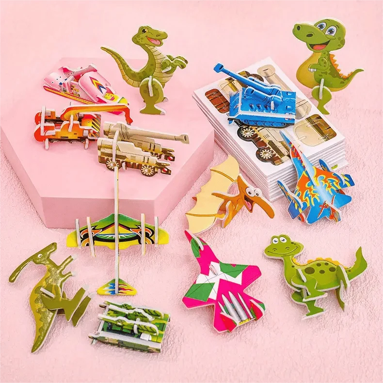 3D Puzzle Set Educational Cardboard Pop-Out