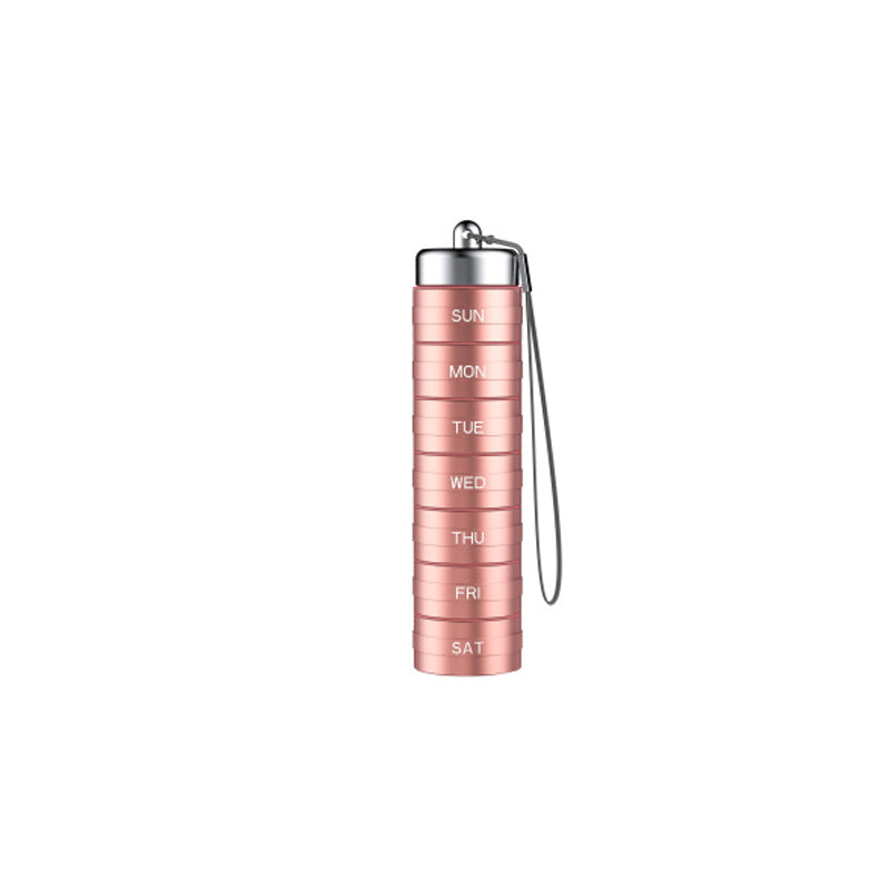 7-Day Pill Organizer Waterproof Aluminum Secure Twist Lock