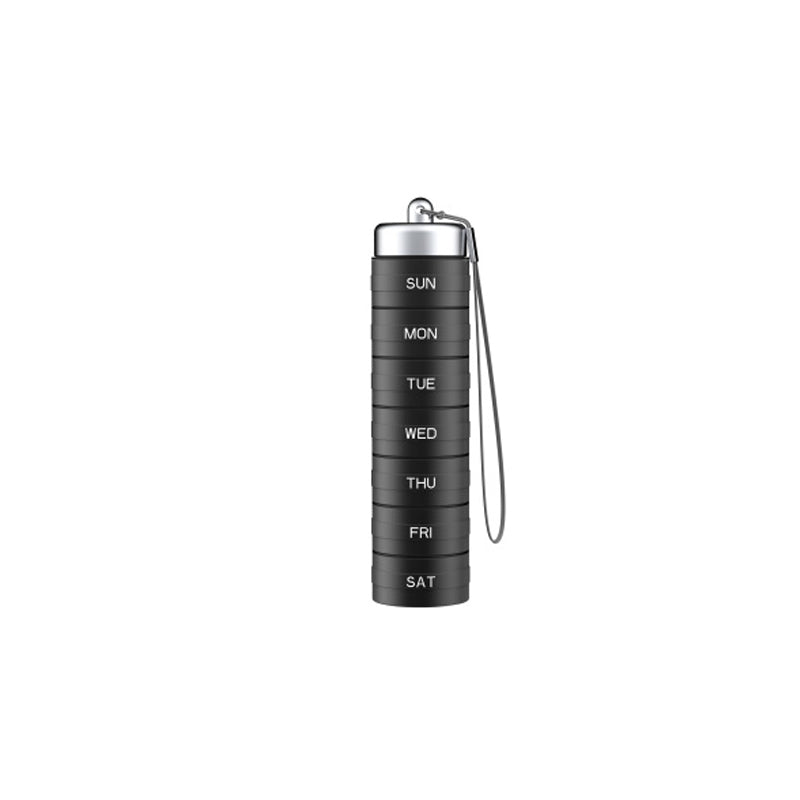 7-Day Pill Organizer Waterproof Aluminum Secure Twist Lock