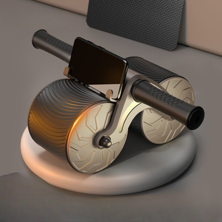 Ab Roller Dual-Wheel Stability Auto-Return Adjustable Resistance