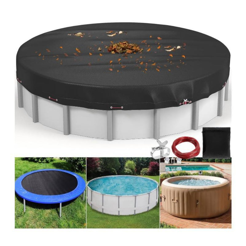 Above-Ground Pool Cover Waterproof UV-Resistant Steel Cable Lever Winch