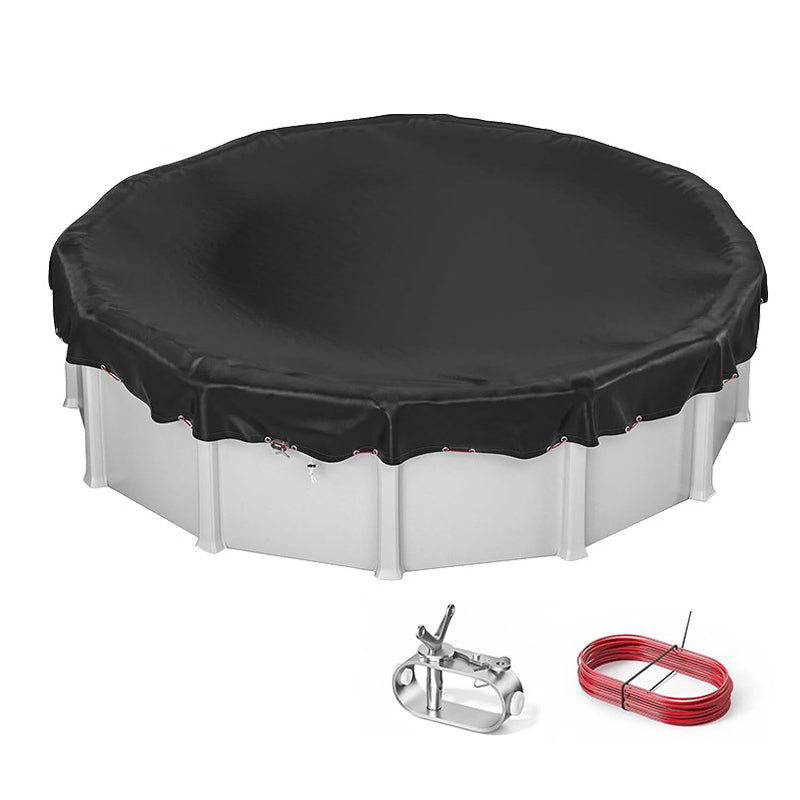 Above-Ground Pool Cover Waterproof UV-Resistant Steel Cable Lever Winch