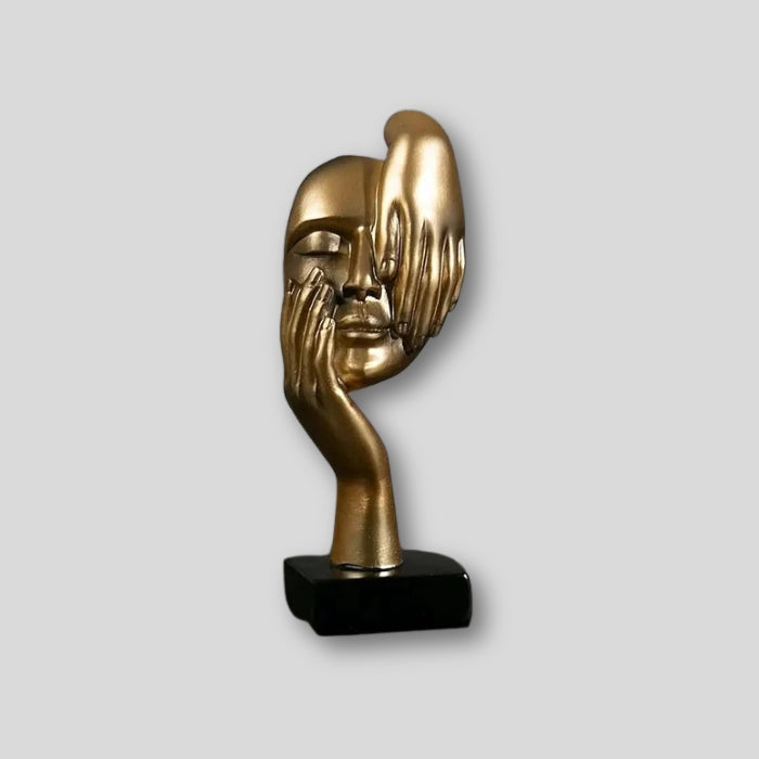 Abstract Face Sculpture Minimalist Resin 17cm