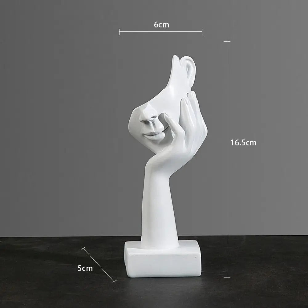 Abstract Face Sculpture Minimalist Resin 17cm