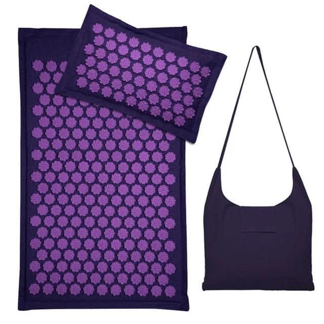 Acupressure Mat Set Pressure-Point Cotton Cover & Neck Pillow