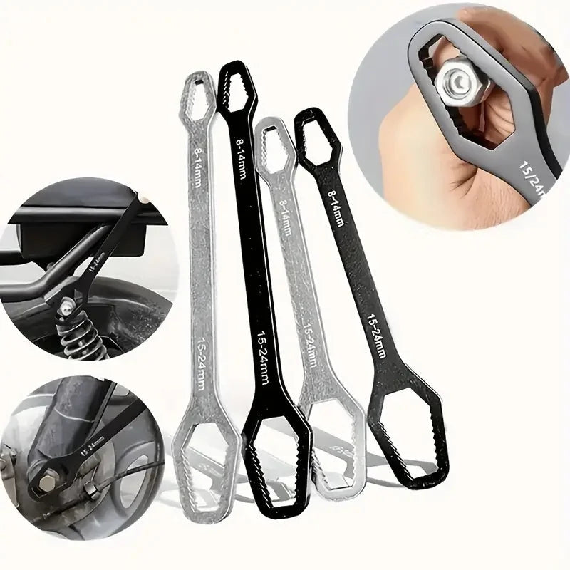Adjustable Double-Ended Wrench Dual-Range Compact