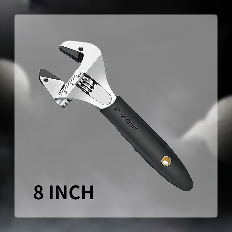 Adjustable Wrench Self-Tightening Ratchet 43 mm Jaw Non-Slip Handle