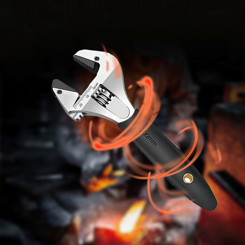 Adjustable Wrench Self-Tightening Ratchet 43 mm Jaw Non-Slip Handle