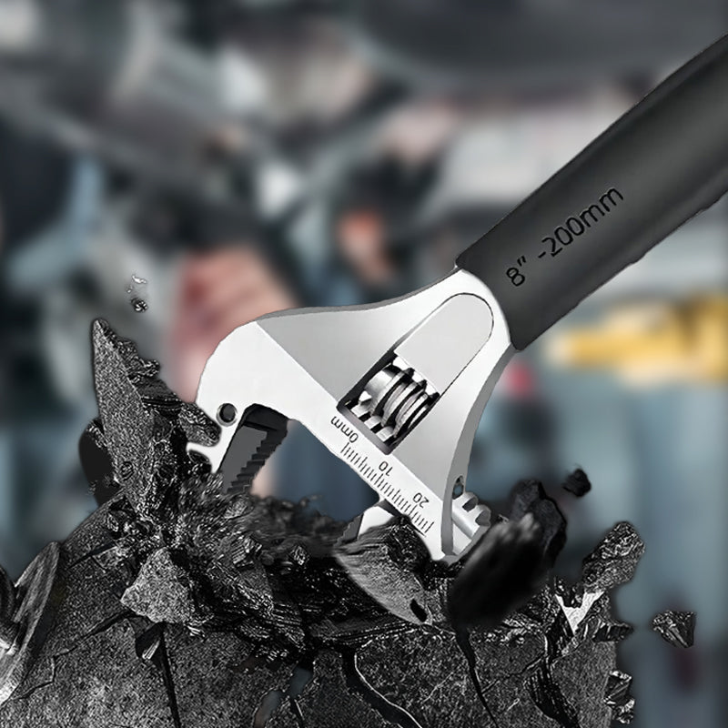 Adjustable Wrench Self-Tightening Ratchet 43 mm Jaw Non-Slip Handle