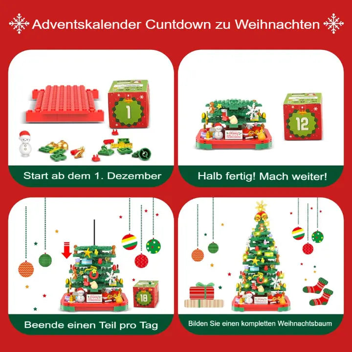 Advent Calendar Buildable Mini Christmas Tree Reusable Keepsake