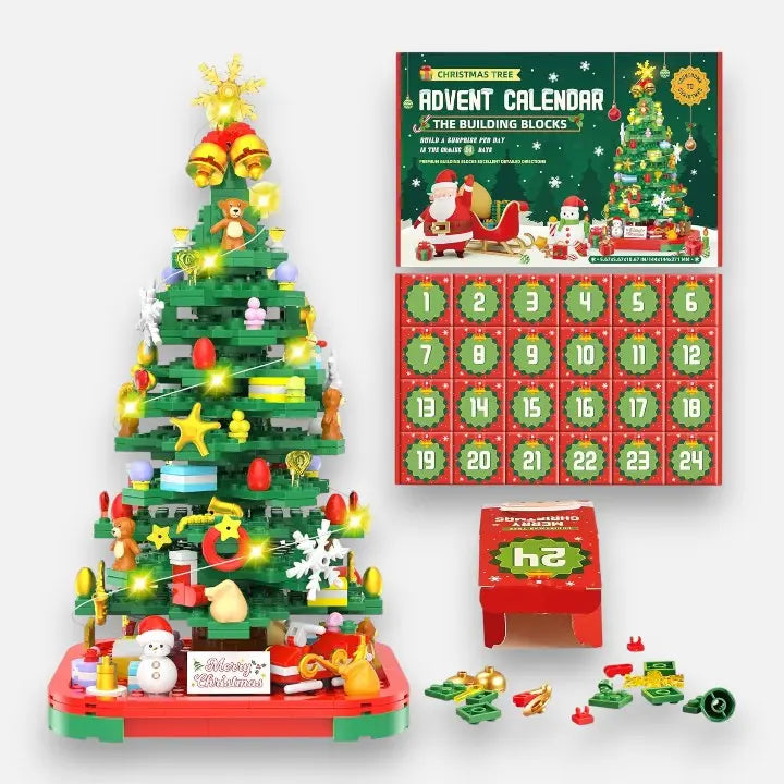 Advent Calendar Buildable Mini Christmas Tree Reusable Keepsake
