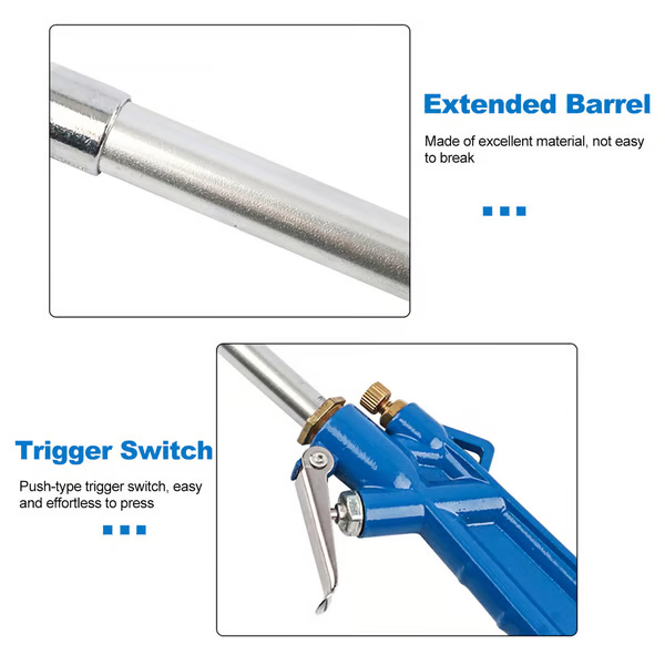 Air Blow Gun Copper-Tip Nozzle 4 Ft Hose