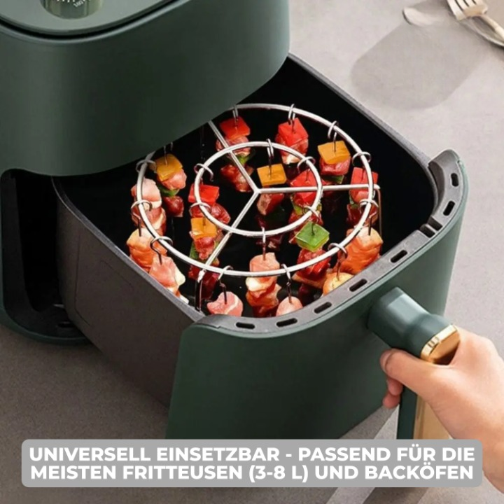 Air Fryer Grill Attachment Rotisserie Skewers Non-Stick Stainless Steel