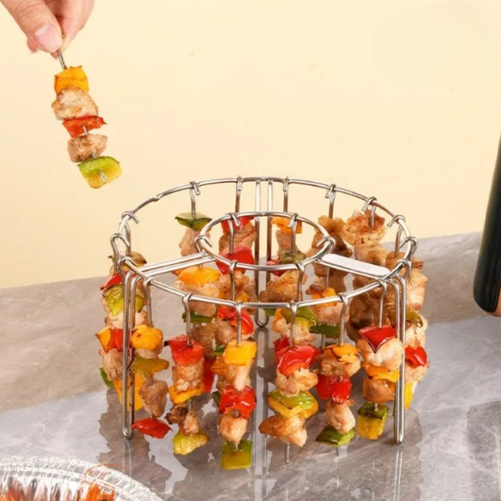Air Fryer Skewer Attachment Rotating Stainless Steel Dishwasher Safe