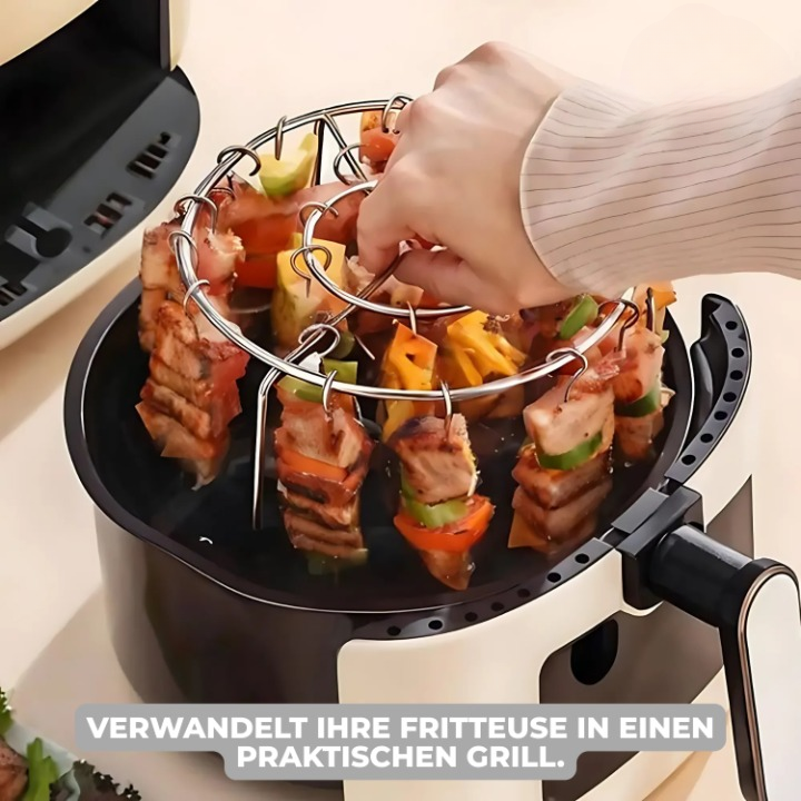 Air Fryer Skewer Attachment Rotating Stainless Steel Dishwasher Safe