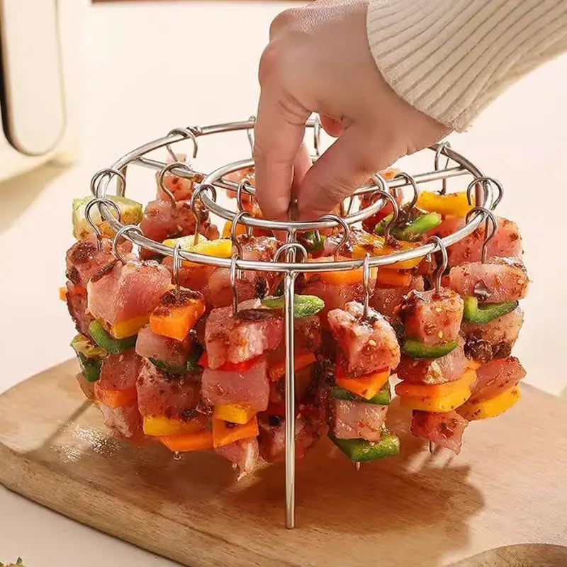 Air Fryer Skewer Rack Non-Stick Stainless Steel Smoke-Free